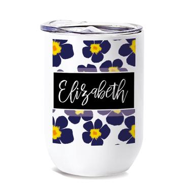 Violet Flower Pattern : Gift Wine Tumbler Sweet Mothers Day Floral Daisy Summer Seamless Handmade