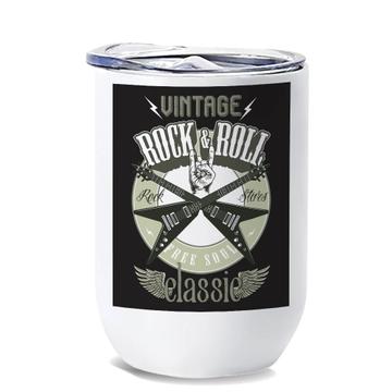 Vintage Rock And Roll Classic Wall Print Hand Sign : Gift Wine Tumbler Guitar Music Lover Retro