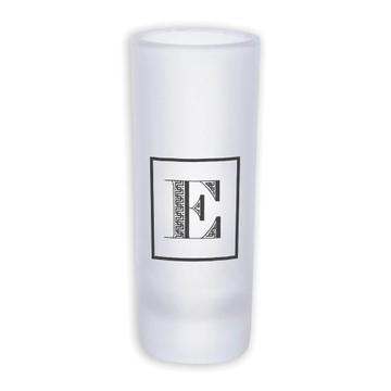 Monogram Letter E : Gift Frosted Shot Glass Tal CG1134E Name Initial Alphabet ABC