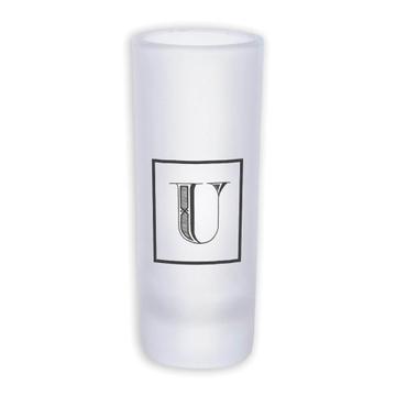 Monogram Letter U : Gift Frosted Shot Glass Tal CG1134U Name Initial Alphabet ABC