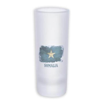 Somalia : Gift Frosted Shot Glass Tal Distressed Flag Vintage Somali Expat Country