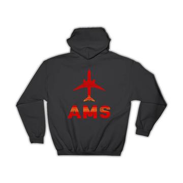 Netherlands Amsterdam Airport Schiphol AMS : Gift Hoodie Travel Airline AIRPORT