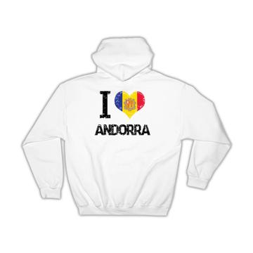 I Love Andorra : Gift Hoodie Heart Flag Country Crest Andorran Expat