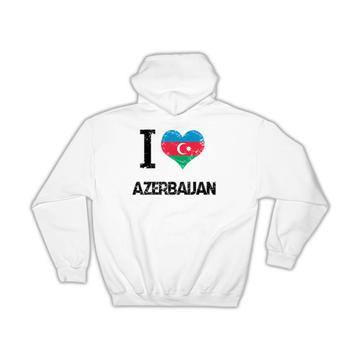 I Love Azerbaijan : Gift Hoodie Heart Flag Country Crest Azerbaijani Expat