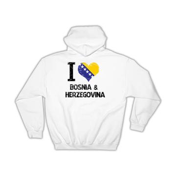 I Love Bosnia and Herzegovina : Gift Hoodie Heart Flag Country Crest Expat