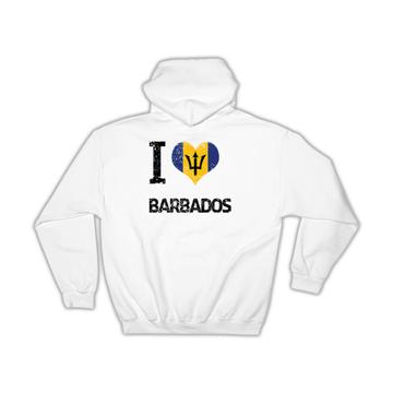 I Love Barbados : Gift Hoodie Heart Flag Country Crest Barbadian Expat