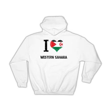I Love Western Sahara : Gift Hoodie Heart Flag Country Crest Expat