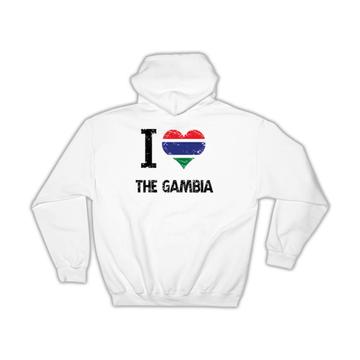 I Love The Gambia : Gift Hoodie Heart Flag Country Crest Expat