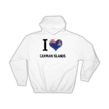 I Love Cayman Islands : Gift Hoodie Heart Flag Country Crest Cayman Islander Expat