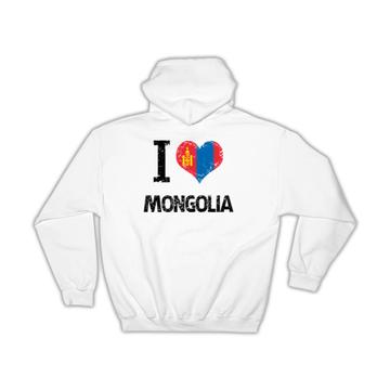 I Love Mongolia : Gift Hoodie Heart Flag Country Crest Mongolian Expat