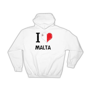 I Love Malta : Gift Hoodie Heart Flag Country Crest Maltese Expat