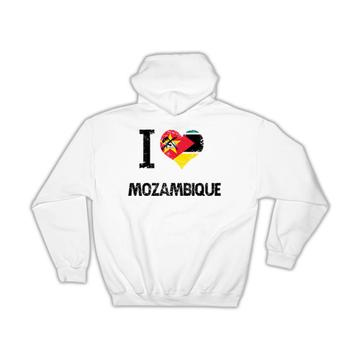 I Love Mozambique : Gift Hoodie Heart Flag Country Crest Mozambican Expat