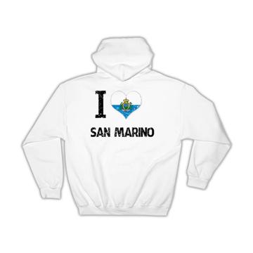 I Love San Marino : Gift Hoodie Heart Flag Country Crest Expat