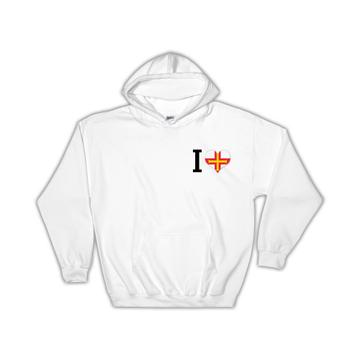 I Love Guernsey : Gift Hoodie Flag Heart Crest Country Expat