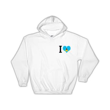 I Love Saint Lucia : Gift Hoodie Flag Heart Crest Country Expat