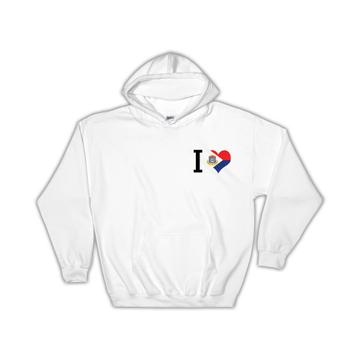 I Love Saint Martin : Gift Hoodie Flag Heart Crest Country Expat