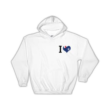 I Love French Southern and Antarctic Lands : Gift Hoodie Flag Heart Crest Country