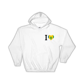 I Love Saint Vincent and the Grenadines : Gift Hoodie Flag Heart Crest Country