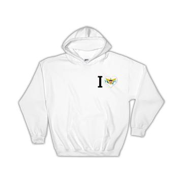 I Love US Virgin Islands : Gift Hoodie Flag Heart Crest Country Expat