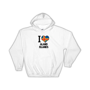 I Love Aland Islands : Gift Hoodie Flag Heart Country Crest Expat