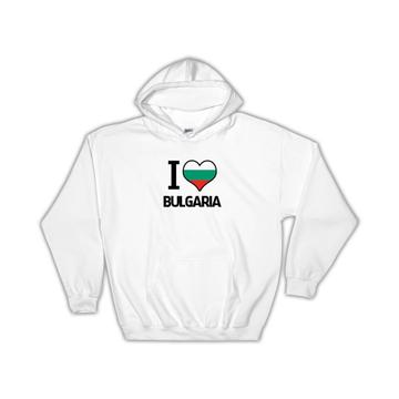 I Love Bulgaria : Gift Hoodie Flag Heart Country Crest Bulgarian Expat