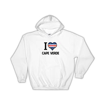 I Love Cape Verde : Gift Hoodie Flag Heart Country Crest Cape Verdean Expat