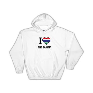 I Love The Gambia : Gift Hoodie Flag Heart Country Crest Expat