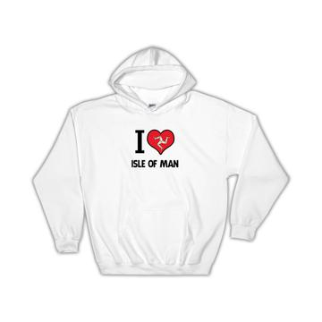 I Love Isle of Man : Gift Hoodie Flag Heart Country Crest Expat
