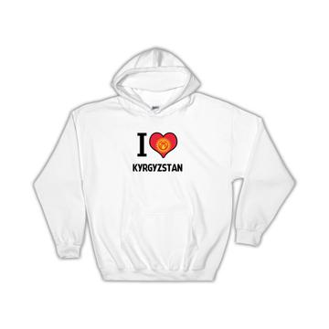 I Love Kyrgyzstan : Gift Hoodie Flag Heart Country Crest Kyrgyz Expat