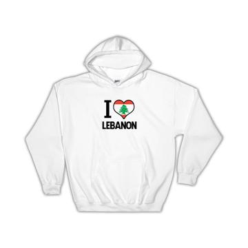 I Love Lebanon : Gift Hoodie Flag Heart Country Crest Lebanese Expat