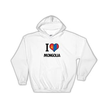 I Love Mongolia : Gift Hoodie Flag Heart Country Crest Mongolian Expat