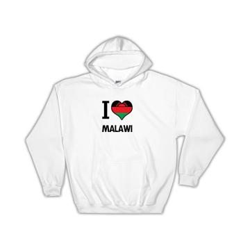 I Love Malawi : Gift Hoodie Flag Heart Country Crest Malawian Expat
