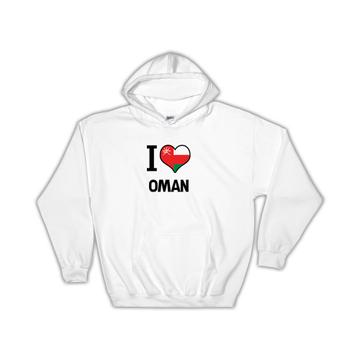 I Love Oman : Gift Hoodie Flag Heart Country Crest Omani Expat