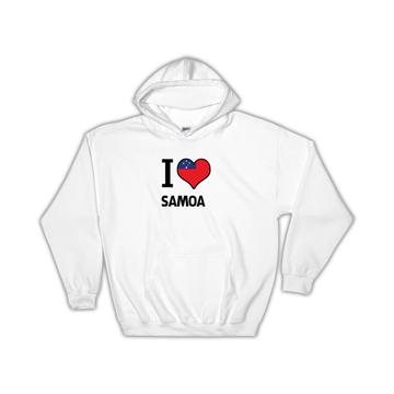 I Love Samoa : Gift Hoodie Flag Heart Country Crest Expat