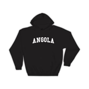 Angola : Gift Hoodie Flag College Script Calligraphy Country Angolan Expat