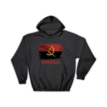 Angola Angolan Flag : Gift Hoodie Distressed Africa African Pride Country Souvenir Coat Of Arms