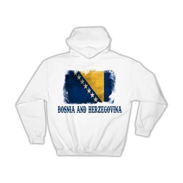 Bosnia And Herzegovina Flag : Gift Hoodie Distressed Europe European Country Souvenir Balkan
