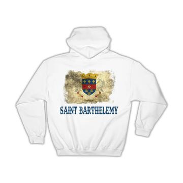 Saint Barthelemy Flag Distressed : Gift Hoodie Coat Of Arms North American Country Souvenir
