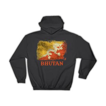 Bhutan Bhutanese Flag : Gift Hoodie Asia Asian Country Souvenir Patriotic Vintage Distressed Art