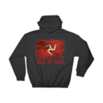 Isle of Man Flag : Gift Hoodie Distressed Art Europe Pride Country Souvenir Nation Vintage