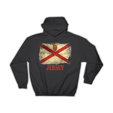 Jersey Flag Distressed : Gift Hoodie For European Country Pride Souvenir National Europe Art