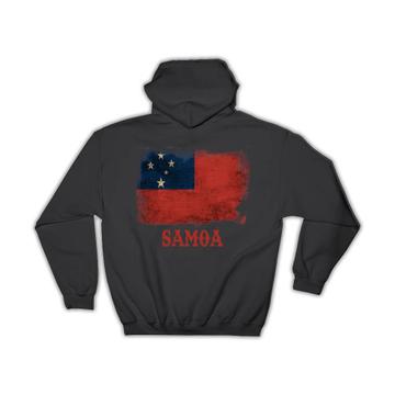 Samoa Flag : Gift Hoodie Distressed Art Polynesian Country Souvenir National Pride Vintage