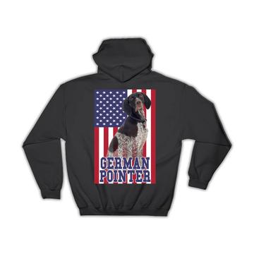 German Pointer USA : Gift Hoodie Flag American Dog Lover Pet United States Cute