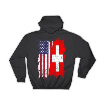 United States Switzerland : Gift Hoodie American Swiss Flag Expat Mixed Country Flags