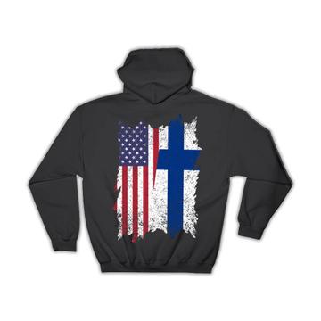 United States Finland : Gift Hoodie American Finnish Flag Expat Mixed Country Flags