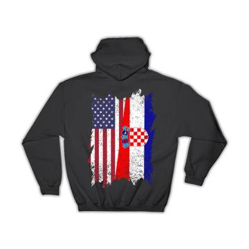 United States Croatia : Gift Hoodie American Croatian Flag Expat Mixed Country Flags