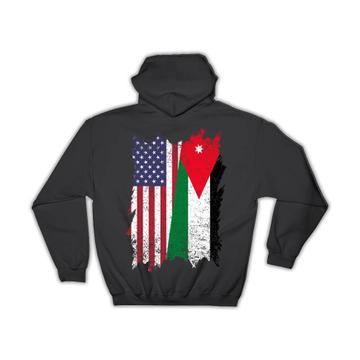 United States Jordan : Gift Hoodie American Jordanian Flag Expat Mixed Country Flags