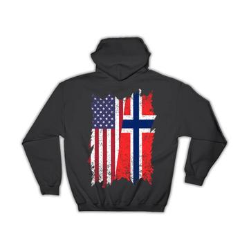 United States Norway : Gift Hoodie American Norwegian Flag Expat Mixed Country Flags