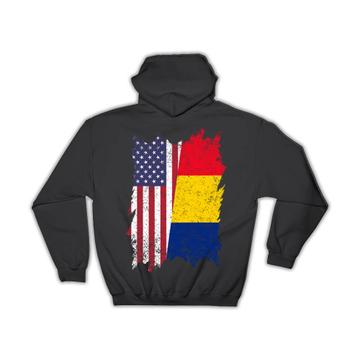 United States Romania : Gift Hoodie American Romanian Flag Expat Mixed Country Flags