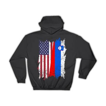 United States Slovenia : Gift Hoodie American Slovenian Flag Expat Mixed Country Flags